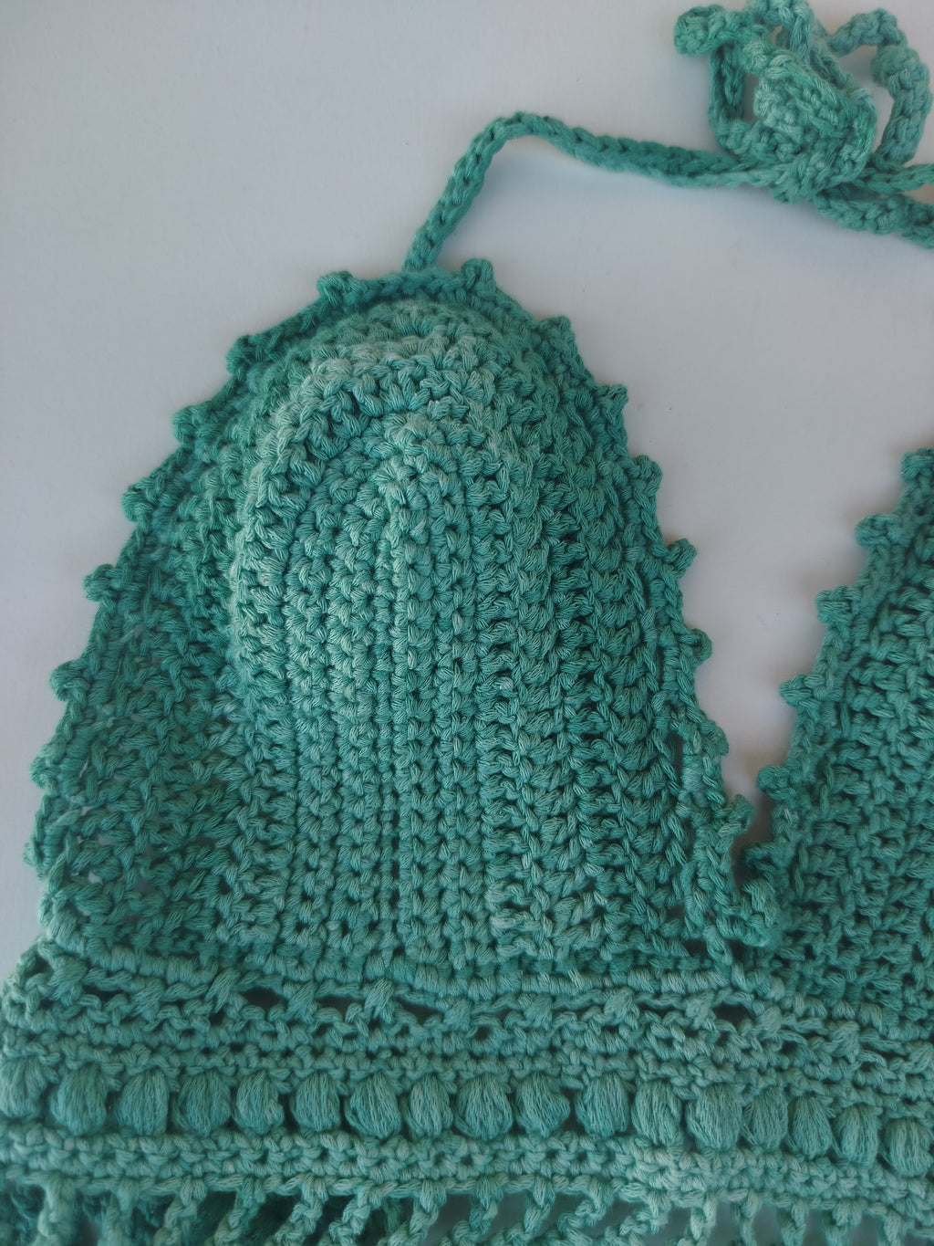 Crop top bohème vert dégradé