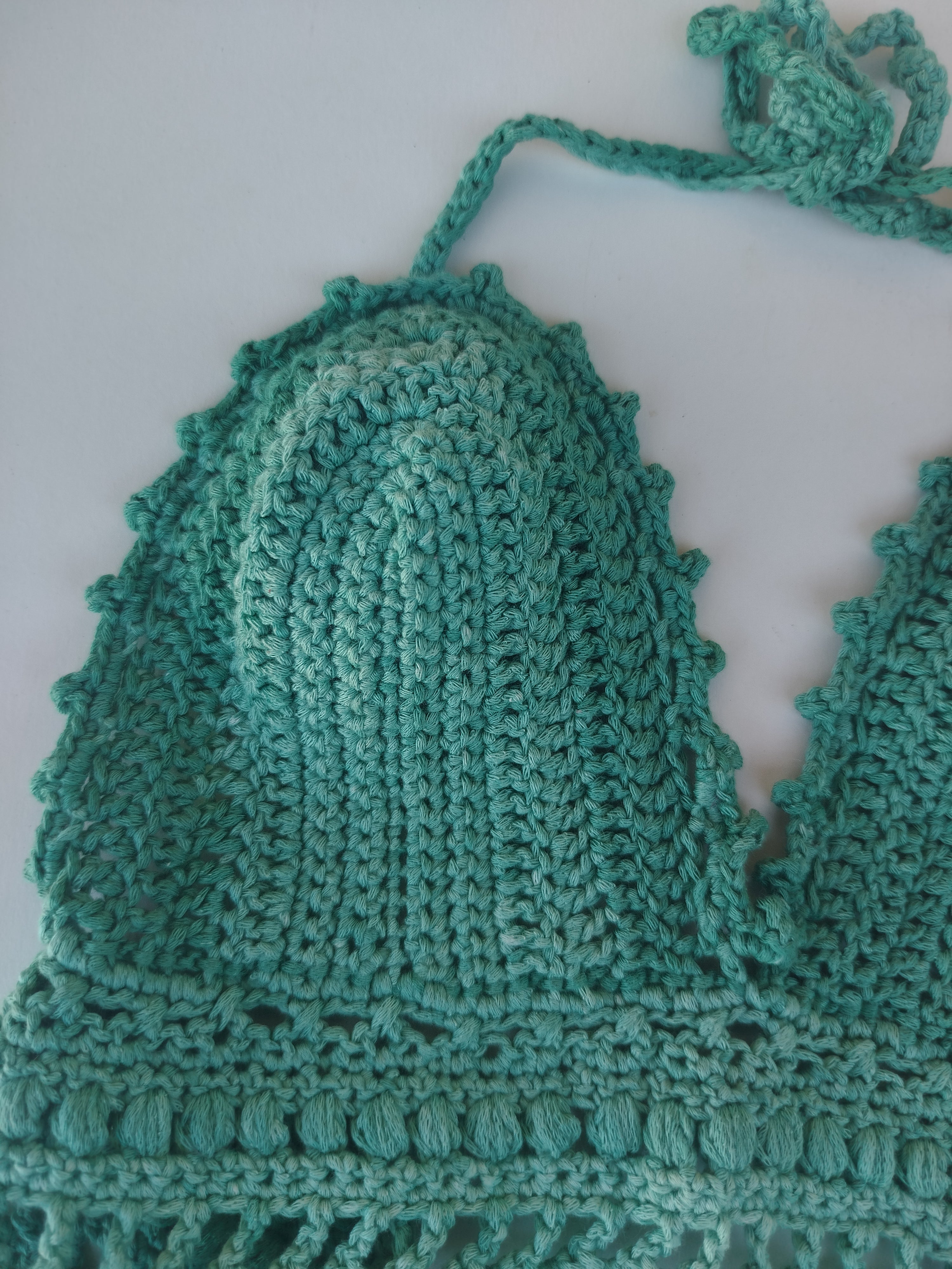 Crop top bohème vert dégradé