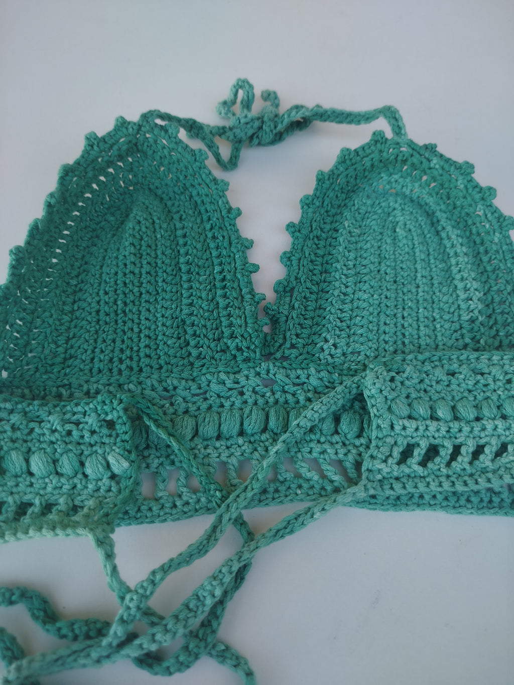 Crop top bohème vert dégradé