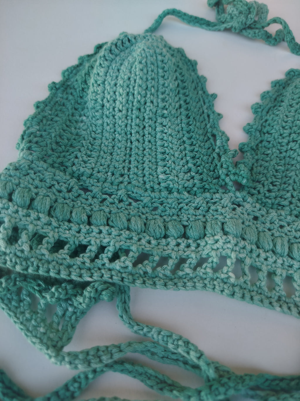 Crop top bohème vert dégradé