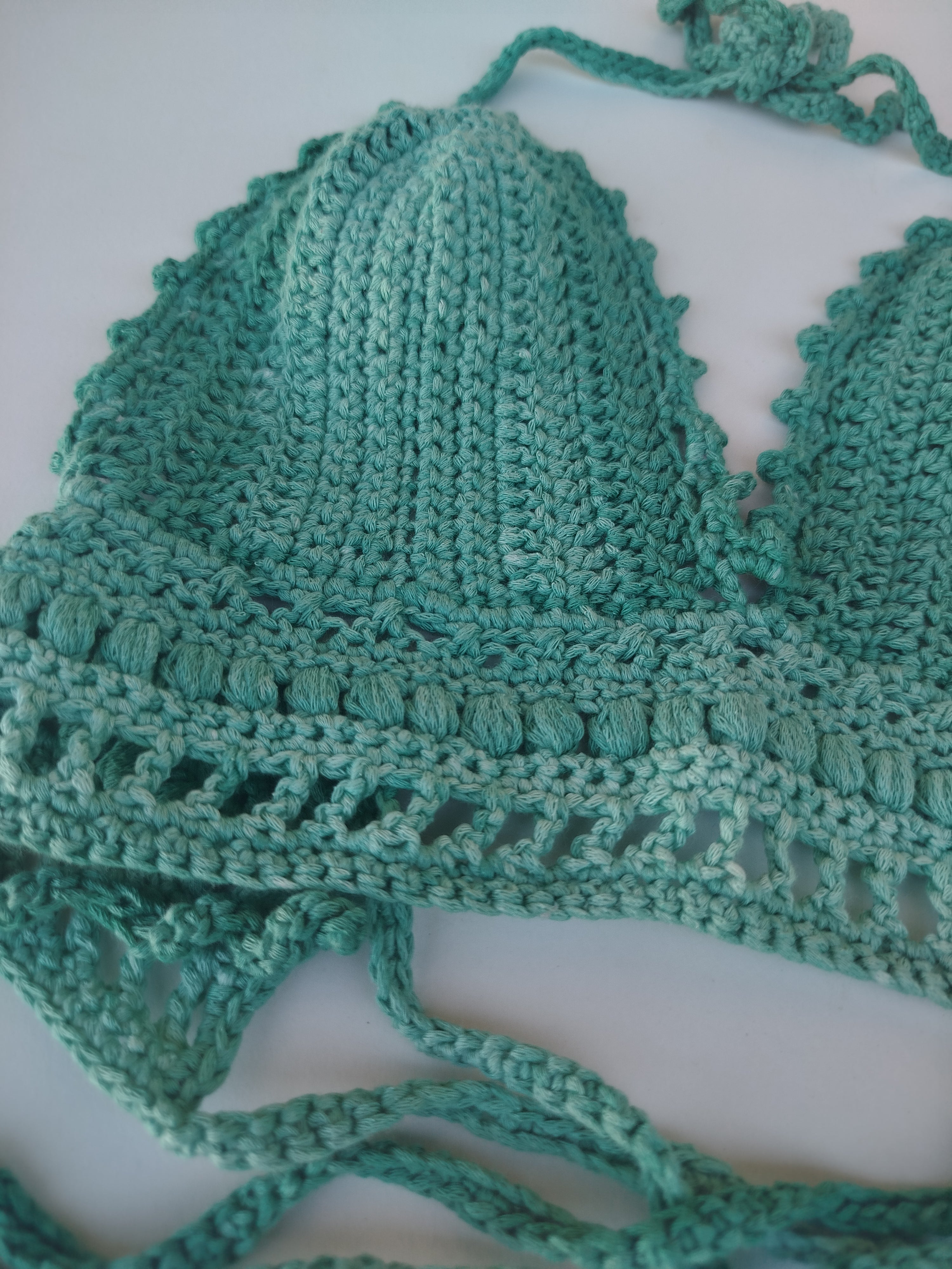 Crop top bohème vert dégradé