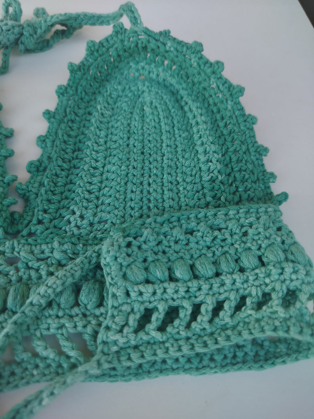 Crop top bohème vert dégradé