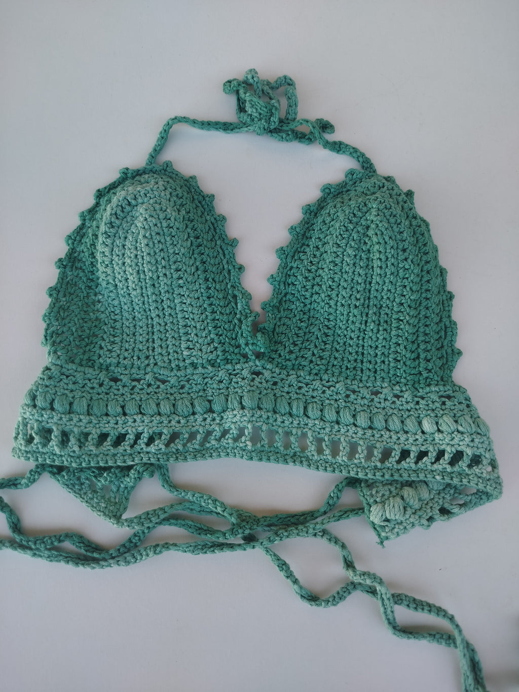 Crop top bohème vert dégradé